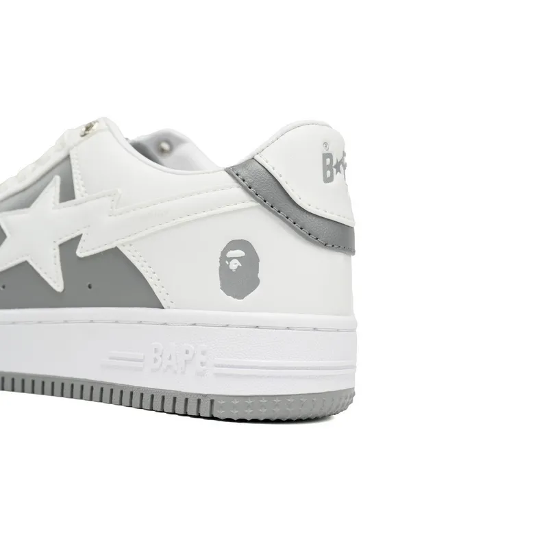 BP A Bathing Ape Bape Sta Low Grey White