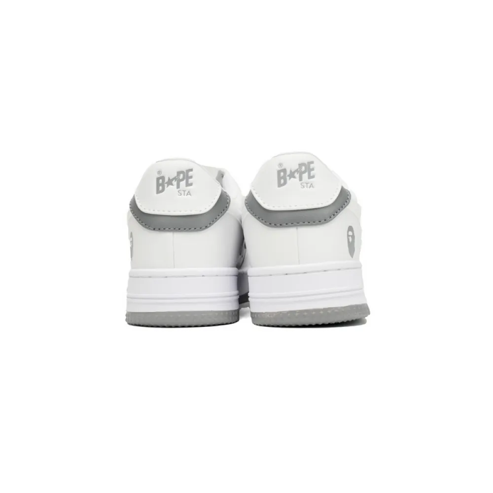 BP A Bathing Ape Bape Sta Low Grey White
