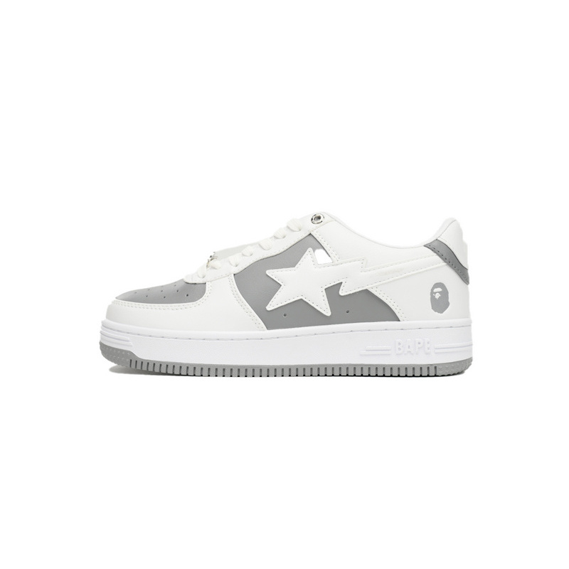 BP A Bathing Ape Bape Sta Low Grey White