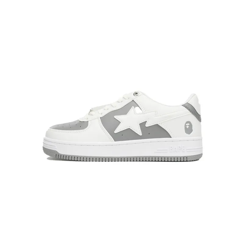 BP A Bathing Ape Bape Sta Low Grey White