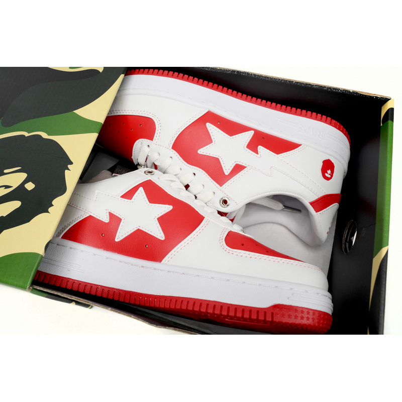 BP A Bathing Ape Bape Sta Low Red And White