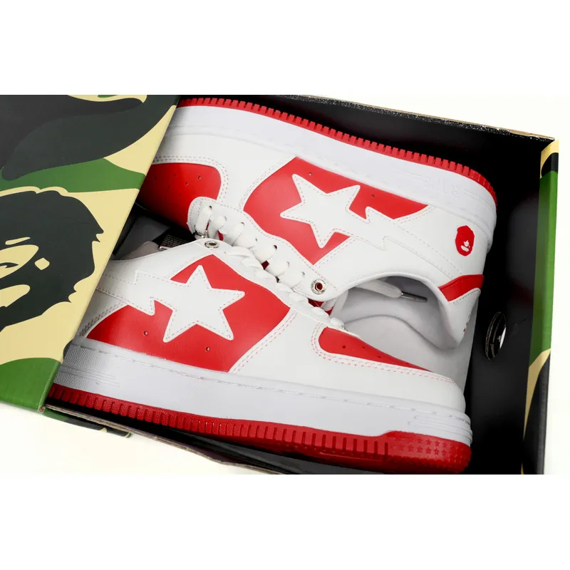 BP A Bathing Ape Bape Sta Low Red And White