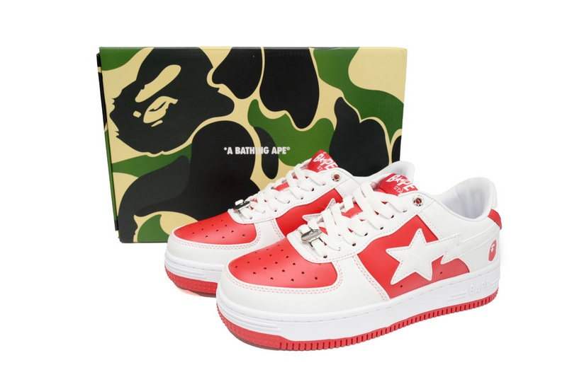 BP A Bathing Ape Bape Sta Low Red And White