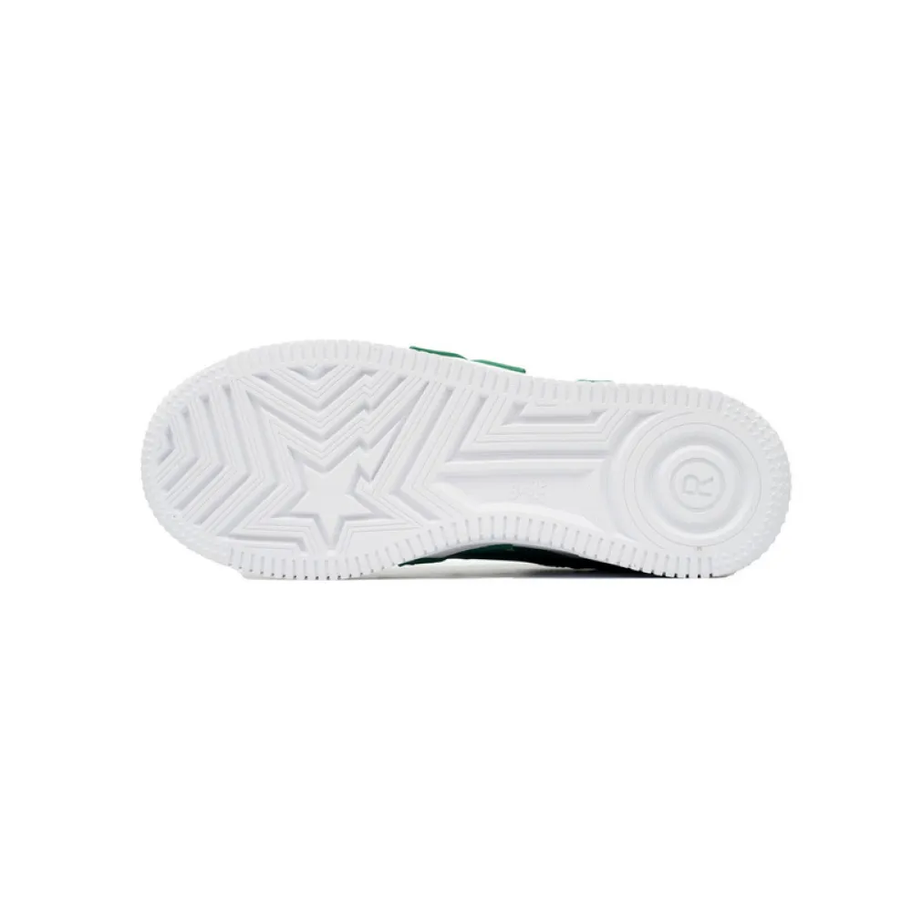 BP A Bathing Ape Bape Sta Low White Green Star