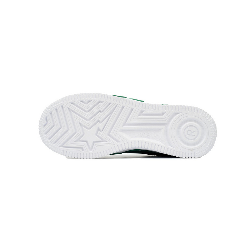 BP A Bathing Ape Bape Sta Low White Green Star