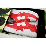 BP A Bathing Ape Bape Sta Low White Red Star