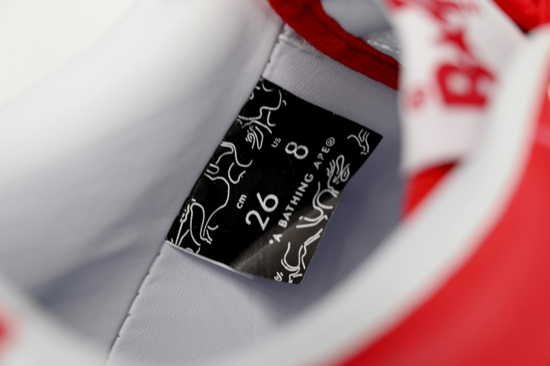 BP A Bathing Ape Bape Sta Low White Red Star