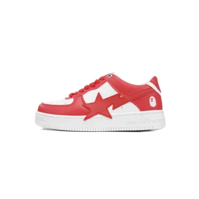 BP A Bathing Ape Bape Sta Low White Red Star 01