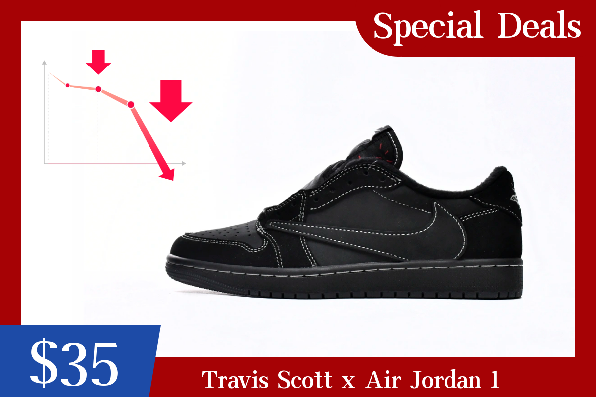 🔥 Travis Scott x Air Jordan 1 Low Black Phantom