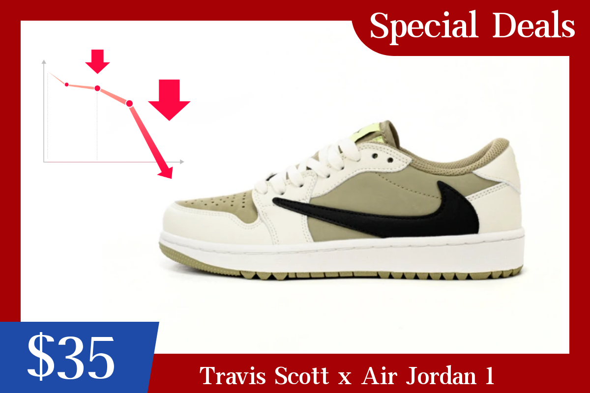 🔥Travis Scott x Air Jordan 1 Low Golf “Olive”