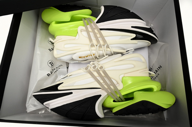 BALMAIN Multikolor Buty sportowe Black, white, and green