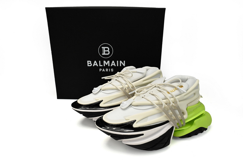BALMAIN Multikolor Buty sportowe Black, white, and green