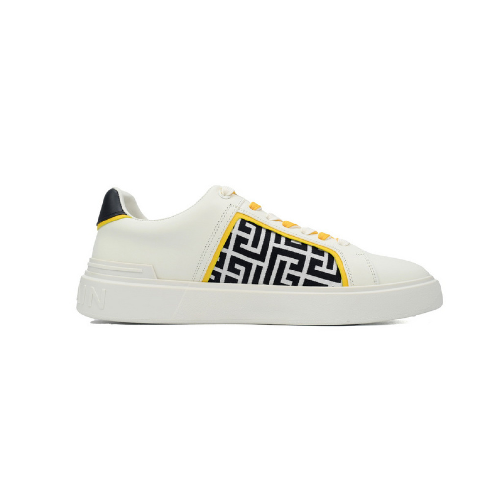 BALMAIN B-Skate Pattern White and Yellow