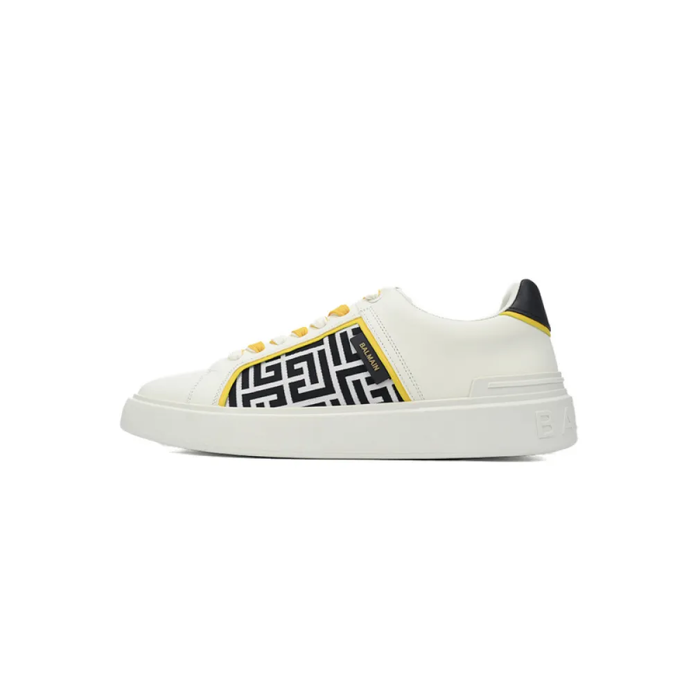 BALMAIN B-Skate Pattern White and Yellow
