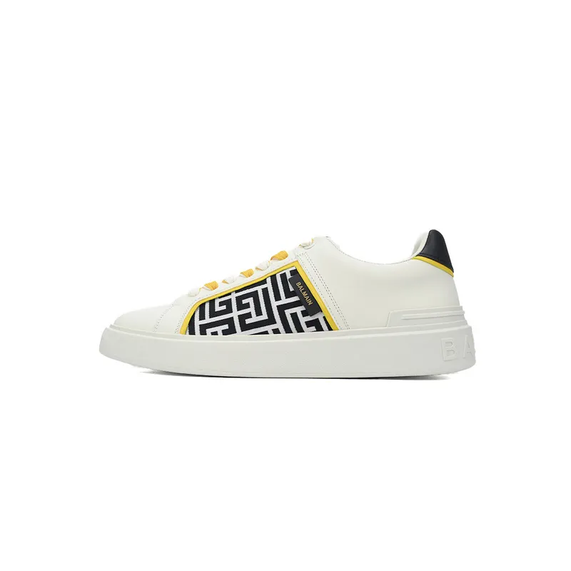 BALMAIN B-Skate Pattern White and Yellow