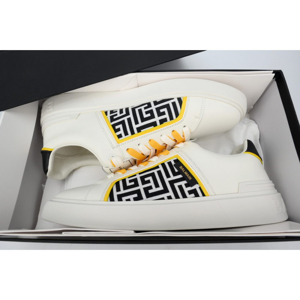 BALMAIN B-Skate Pattern White and Yellow