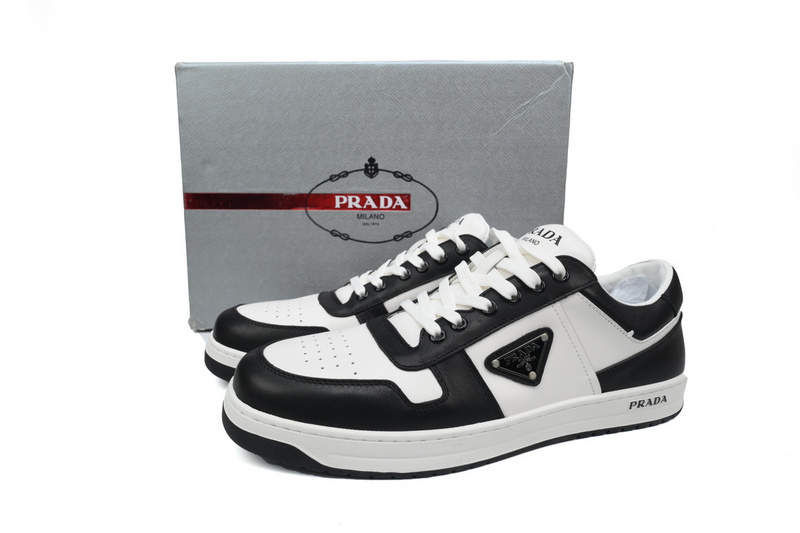 Prada Downtown Low Sneakers Black and White
