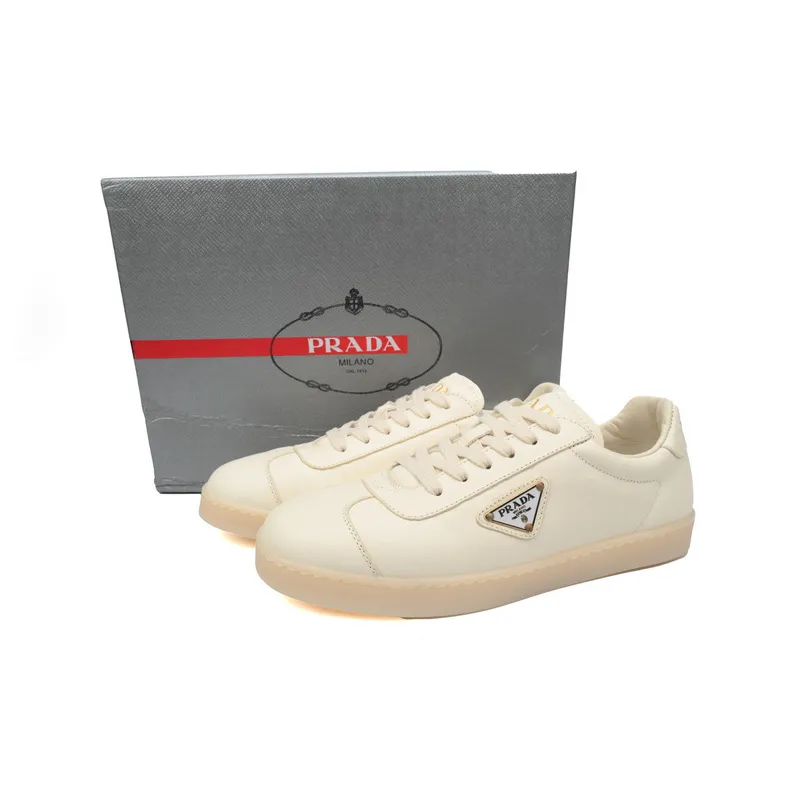 Prada Downtown Low Sneakers Rice White