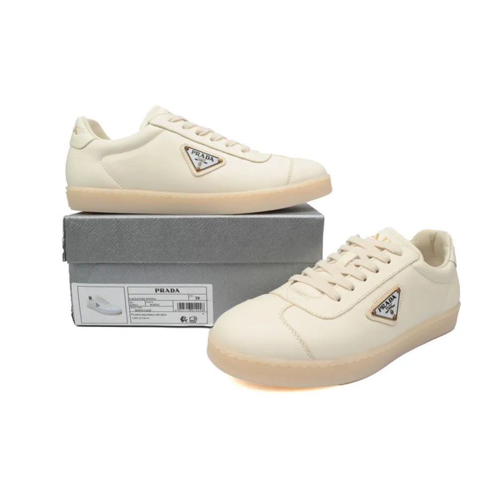 Prada Downtown Low Sneakers Rice White