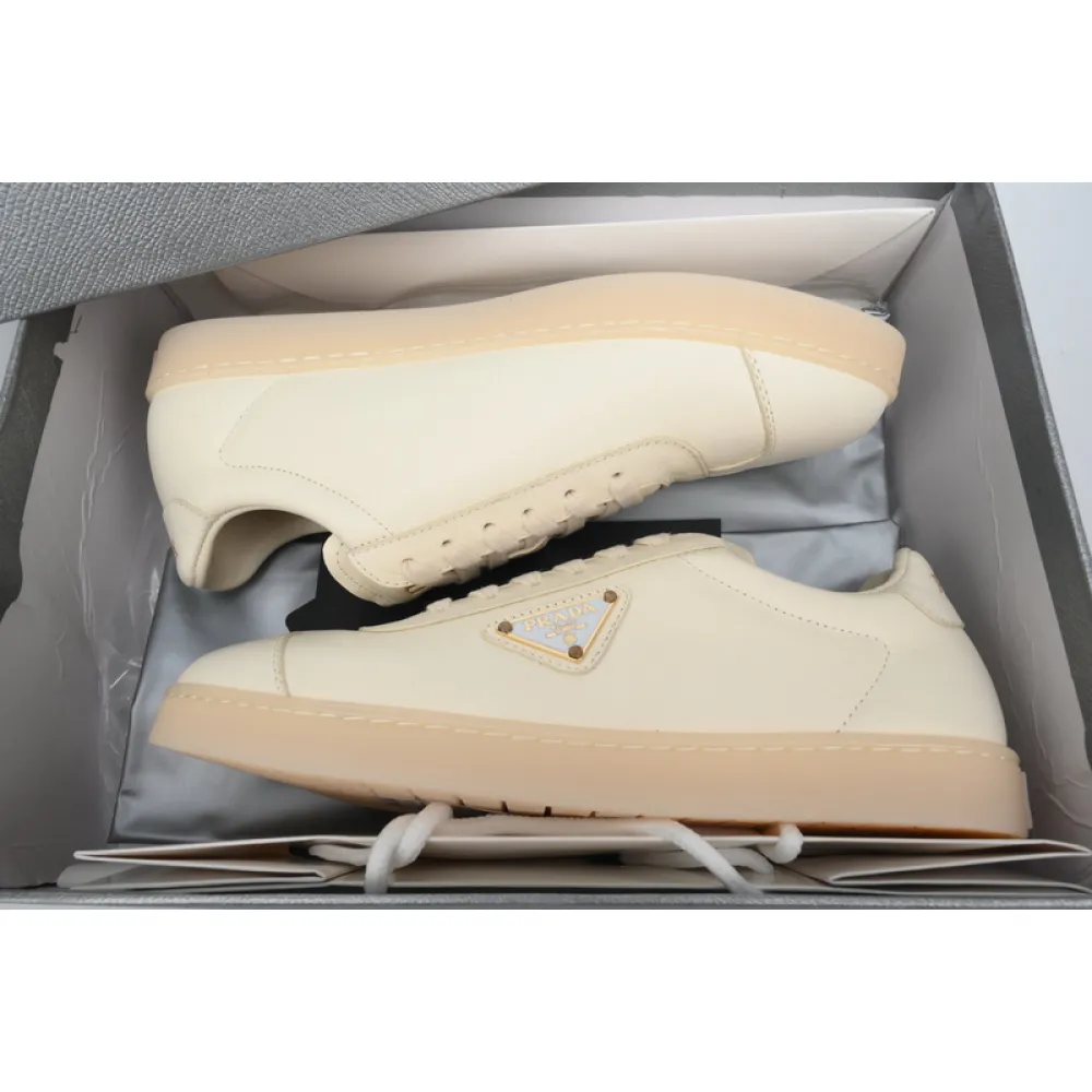 Prada Downtown Low Sneakers Rice White