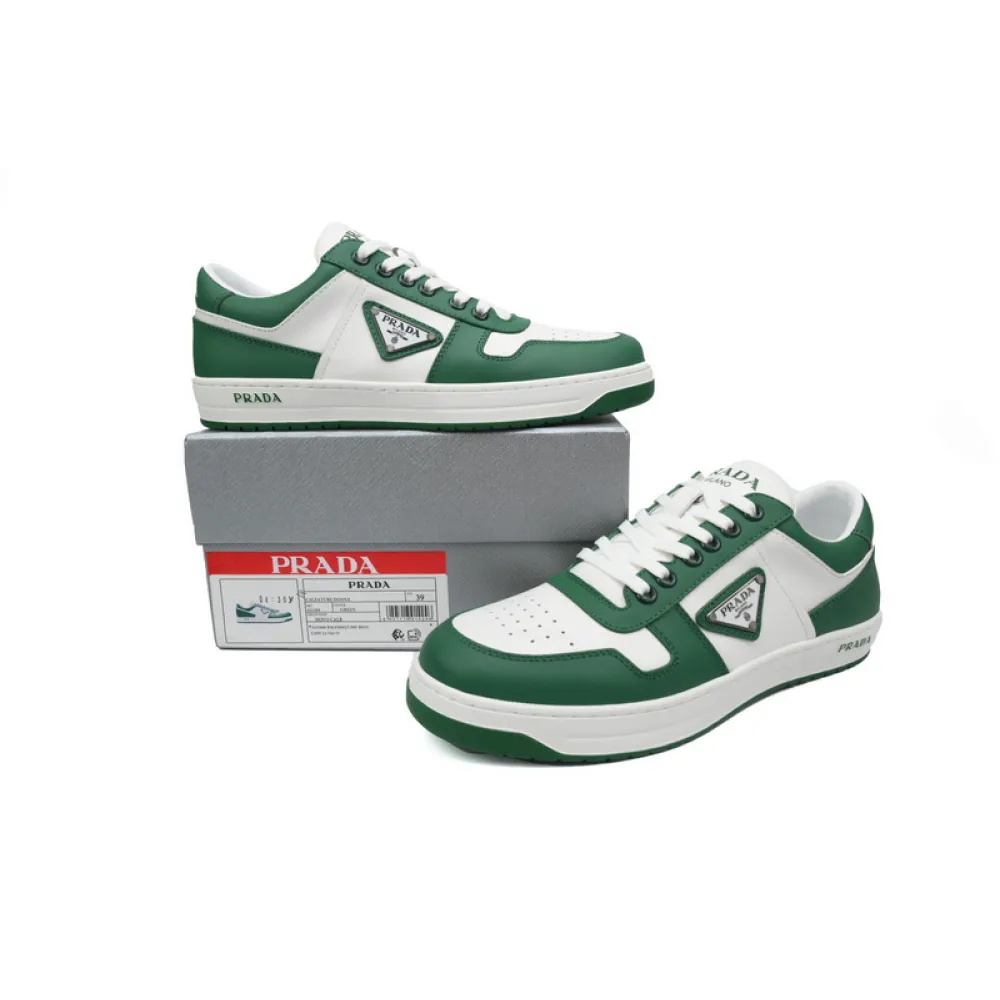 Prada Downtown Low Sneakers White Green