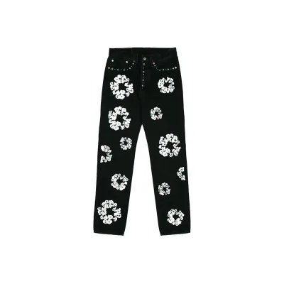 Denim Tears x Levi's 501 Cotton Rhinestone Wreath Jeans - Black 01