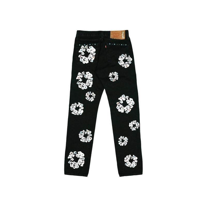 Denim Tears x Levi's 501 Cotton Rhinestone Wreath Jeans - Black