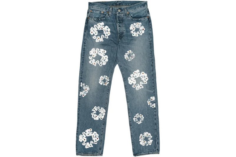 Denim Tears x Levi's 501 Cotton Rhinestone Wreath Jeans - Indigo