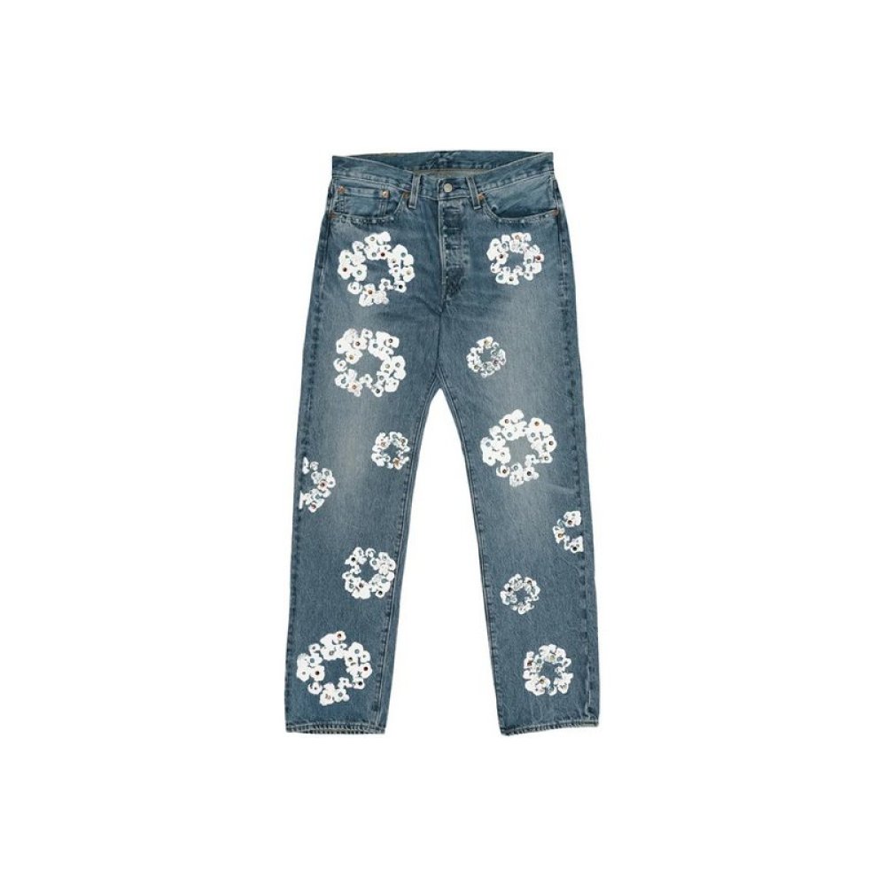 Denim Tears x Levi's 501 Cotton Rhinestone Wreath Jeans - Indigo