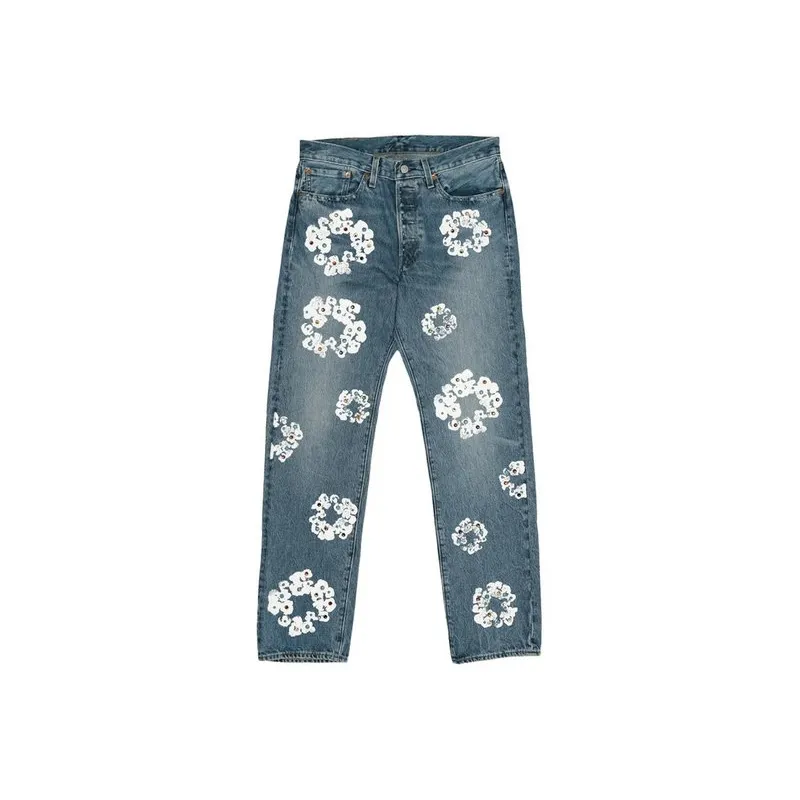 Denim Tears x Levi's 501 Cotton Rhinestone Wreath Jeans - Indigo