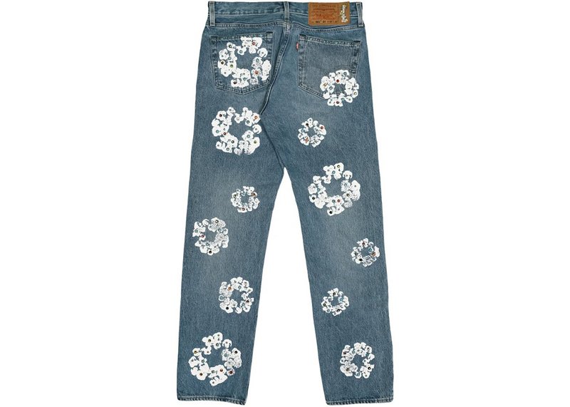 Denim Tears x Levi's 501 Cotton Rhinestone Wreath Jeans - Indigo