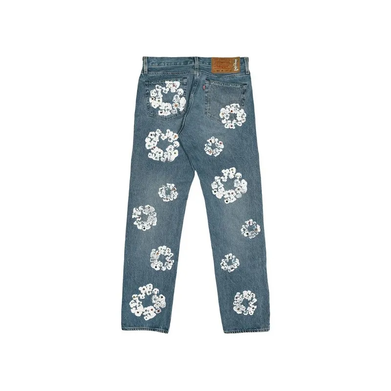 Denim Tears x Levi's 501 Cotton Rhinestone Wreath Jeans - Indigo