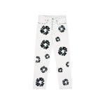 Denim Tears x Levi's 501 Cotton Rhinestone Wreath Jeans - White