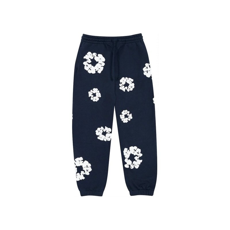 Denim Tears The Cotton Wreath Sweatpants-Dark Blue