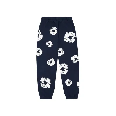 Denim Tears The Cotton Wreath Sweatpants-Dark Blue 01