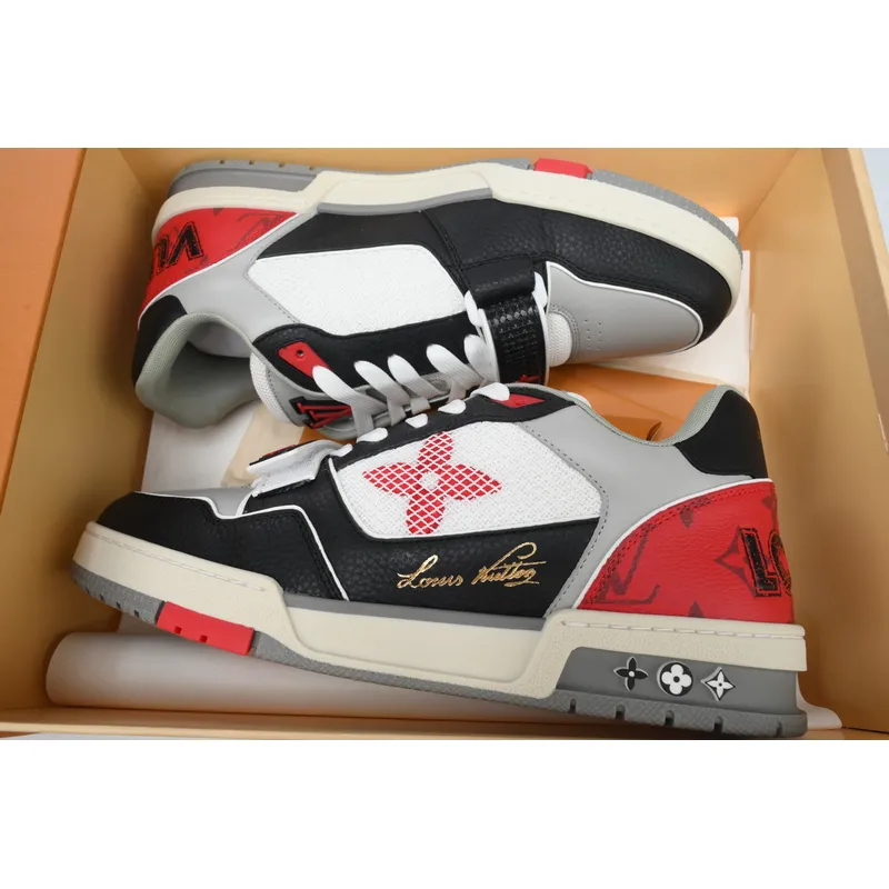 Louis Vuitton Trainer Black and Red 