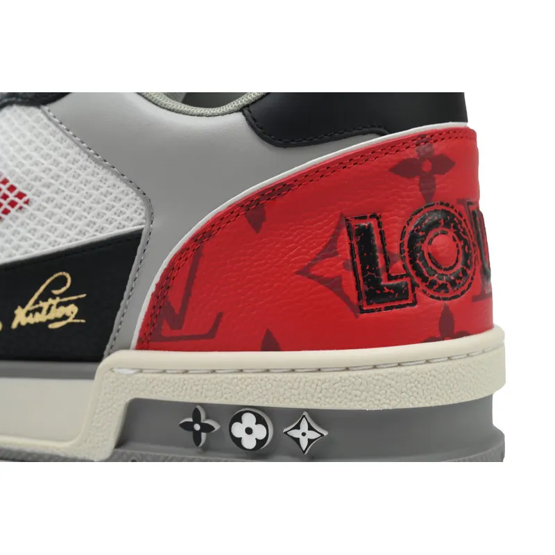 Louis Vuitton Trainer Black and Red 