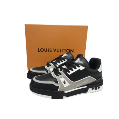Louis Vuitton Trainer Black Gray White 02
