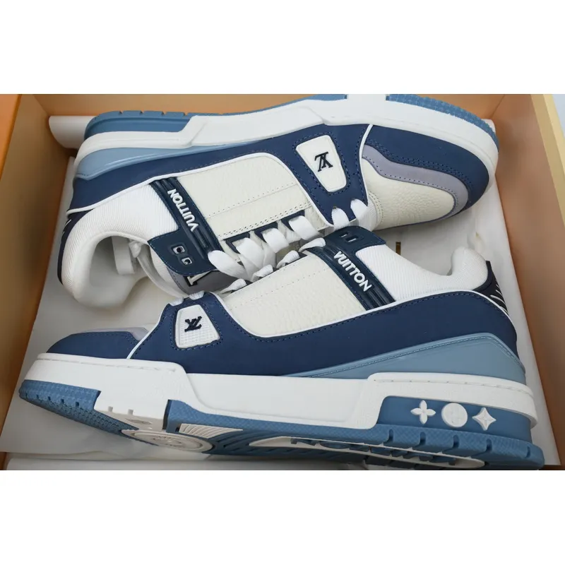 Louis Vuitton Trainer White Blue