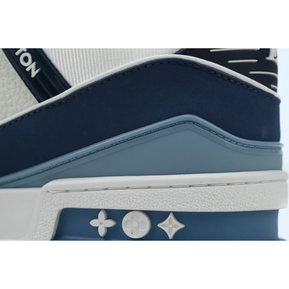 Louis Vuitton Trainer White Blue