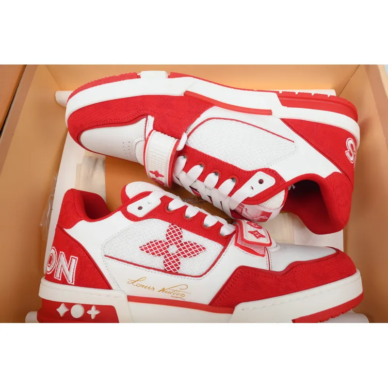 Louis Vuitton Trainer Denim Rose Red