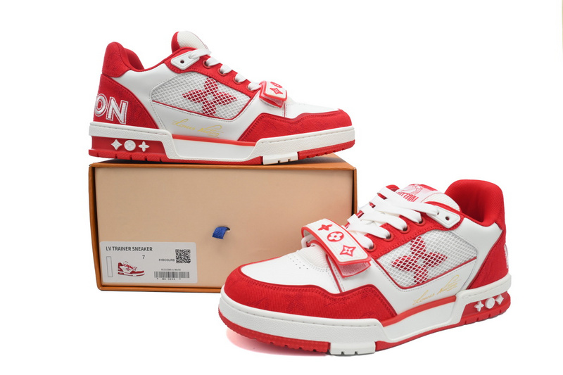 Louis Vuitton Trainer Denim Rose Red