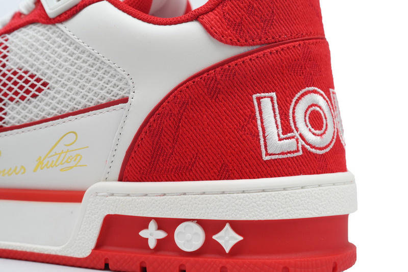 Louis Vuitton Trainer Denim Rose Red
