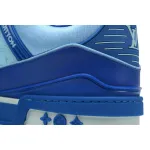 Louis Vuitton Trainer White Blue