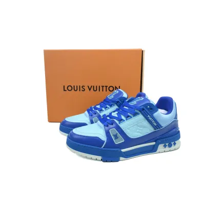 Louis Vuitton Trainer White Blue 02