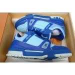Louis Vuitton Trainer White Blue