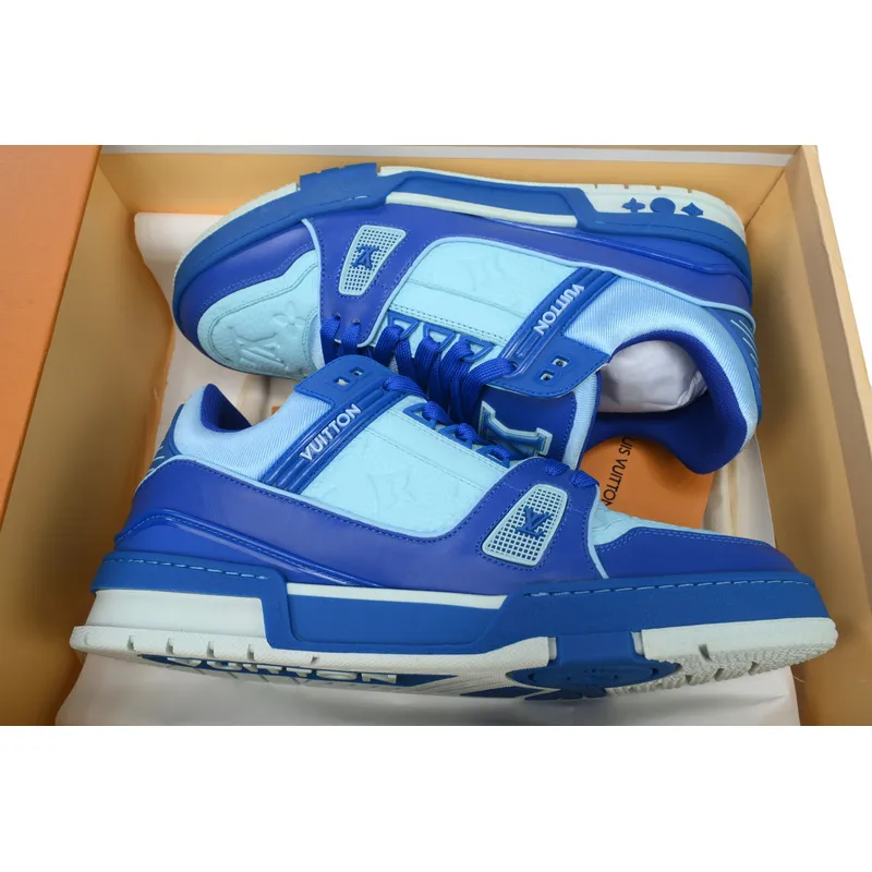 Louis Vuitton Trainer White Blue