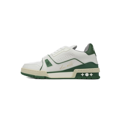 Louis Vuitton Trainer White Green  01