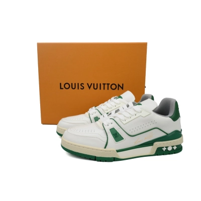 Louis Vuitton Trainer White Green  02