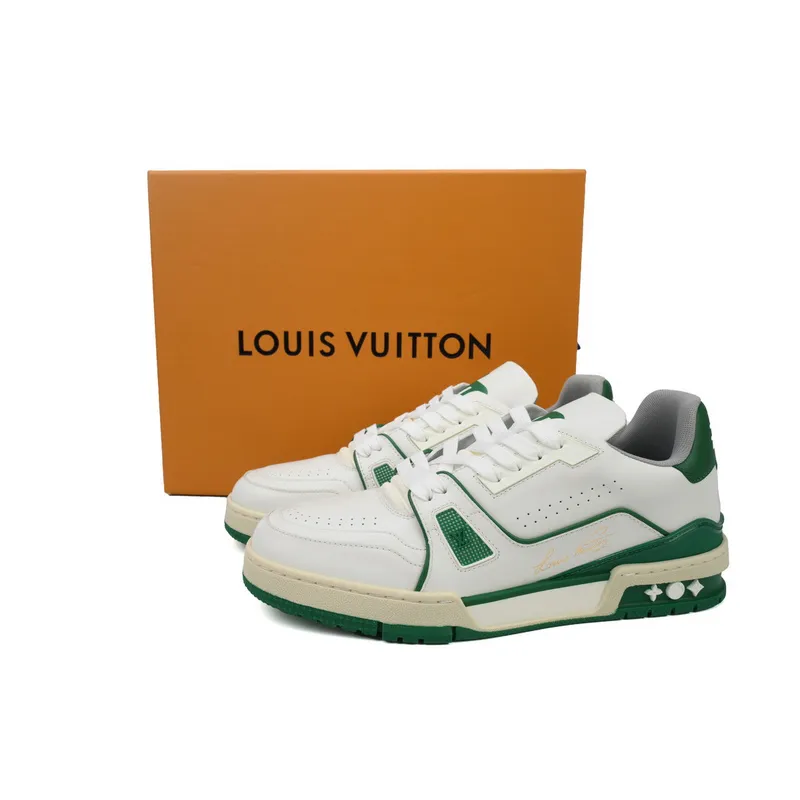 Louis Vuitton Trainer White Green 